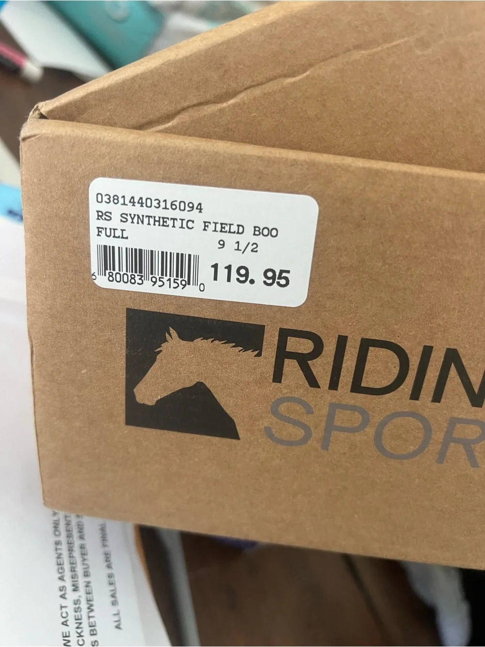 Riding Sport Ladies' Black Synthetic Leather Field Riding Boots